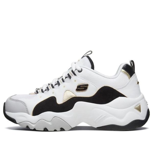 Skechers Dlites 3.0 Running Shoes White/Black/Gold