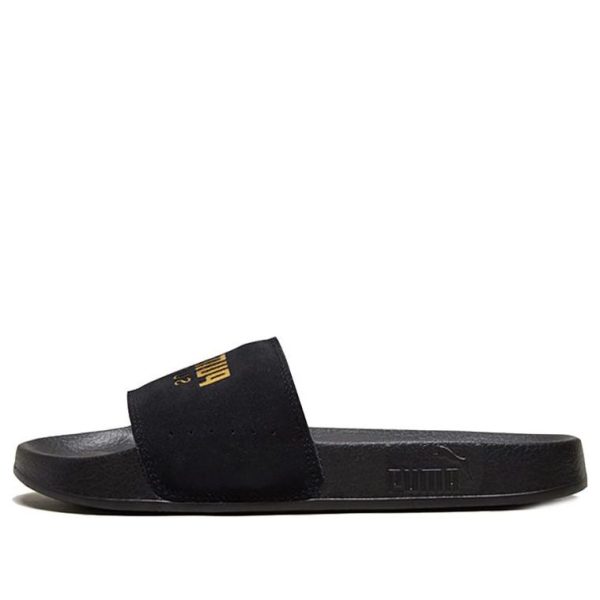 PUMA Leadcat Suede Slide Black Team Gold
