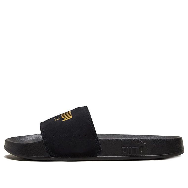 PUMA Leadcat Suede Slide Black Team Gold