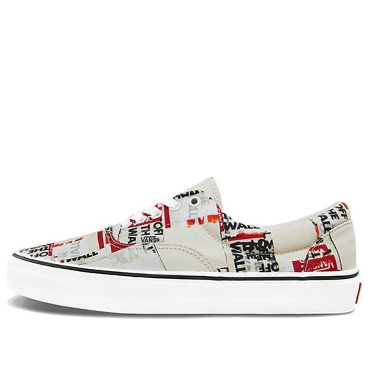 Vans Era Alphabet Gray Red Unisex Grey Red