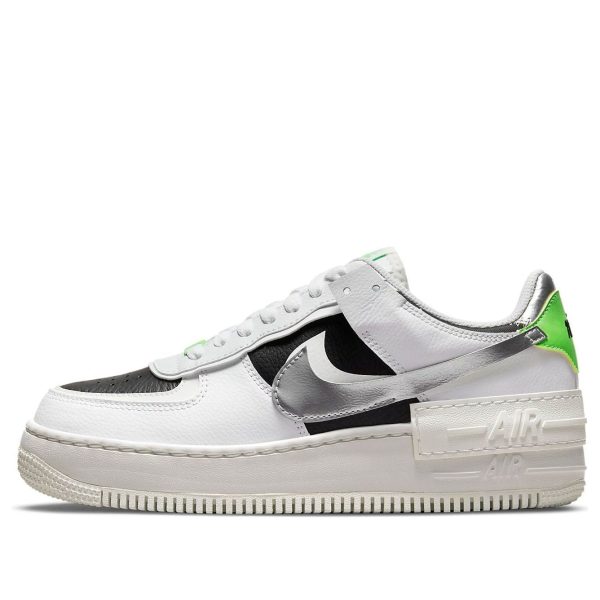 Nike Air Force 1 Shadow White Black Metallic Silver