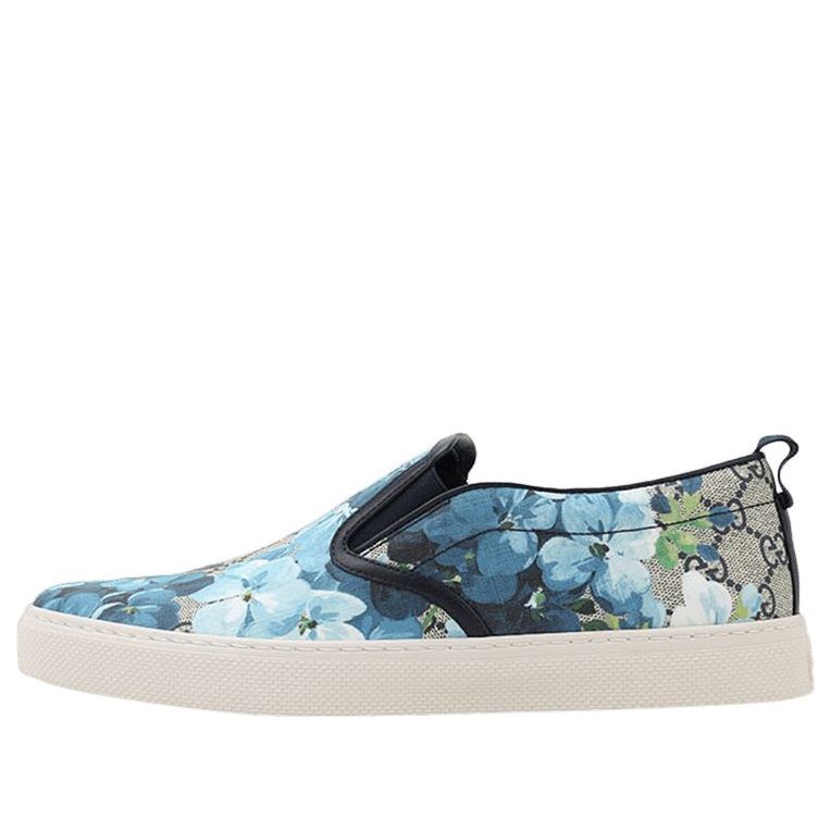 Gucci GG Supreme Canvas Slip-On Blue Floral