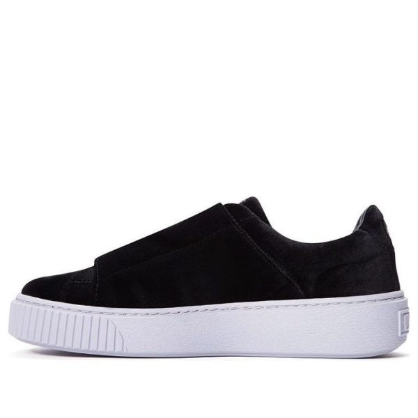PUMA Basket Platform Strap Black And White