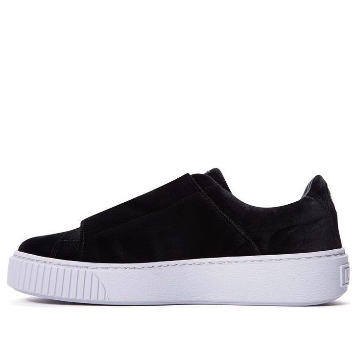 PUMA Basket Platform Strap Black And White
