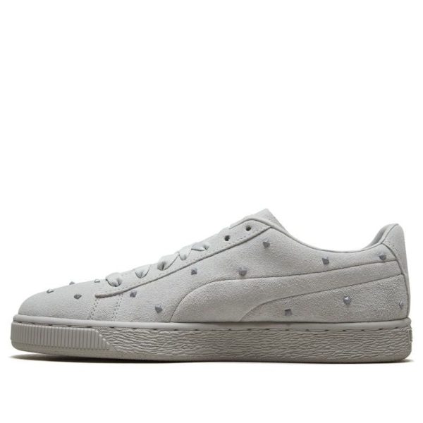 PUMA Suede Studs Grey Lace Up Sneakers