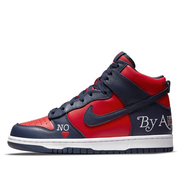 Nike x Supreme SB Dunk High By Any Means - Red Navy