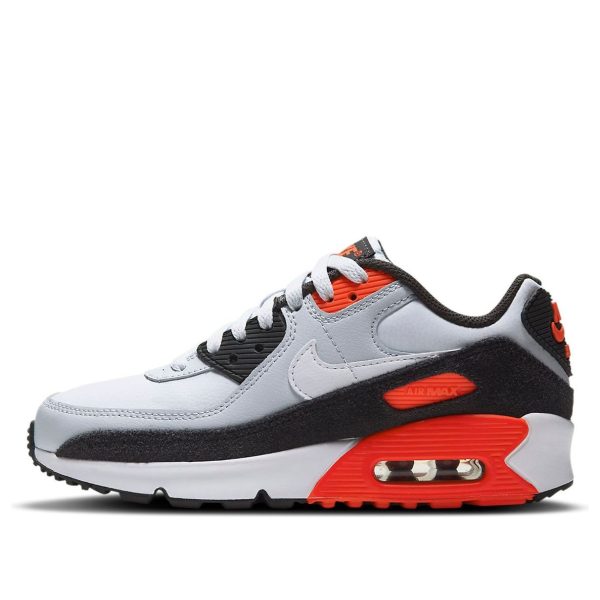 Nike Air Max 90 Leather Grey Bright Crimson