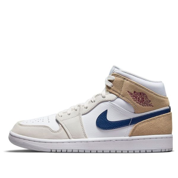 Air Jordan 1 Mid White Khaki Blue Void