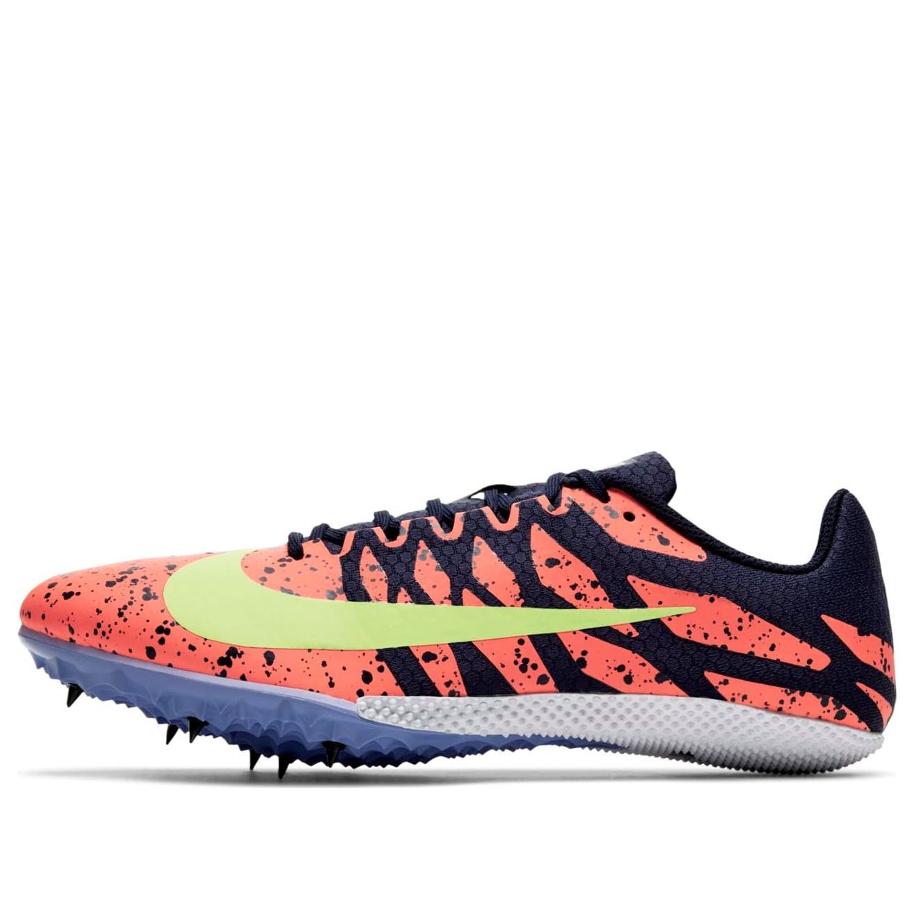 Nike Air Zoom Rival S 9 Spikes Paint Splatter Bright Mango Zitron