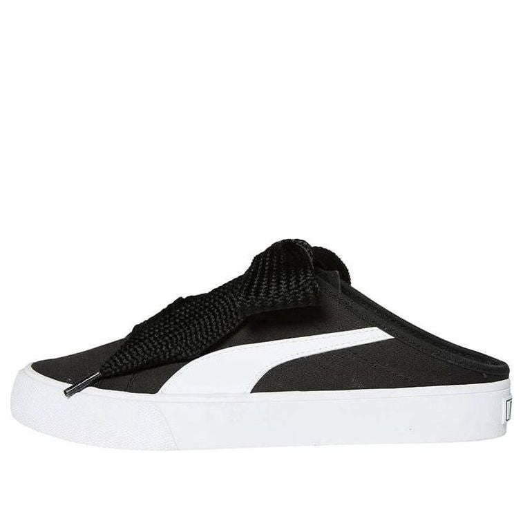 PUMA Bari Mule Ribbon Black White