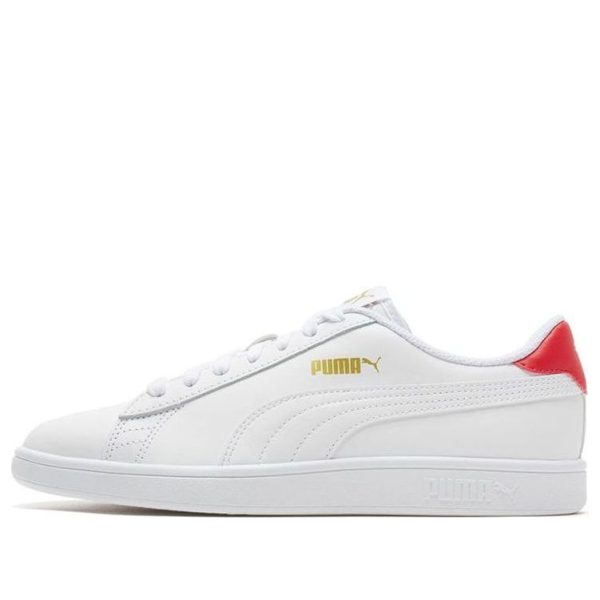 PUMA Smash V2 White High Risk Red