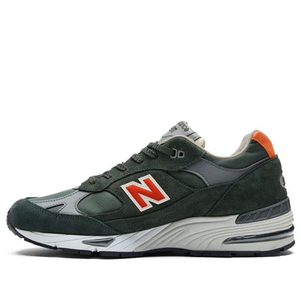 New Balance 991 Made In England Forest Green Orange