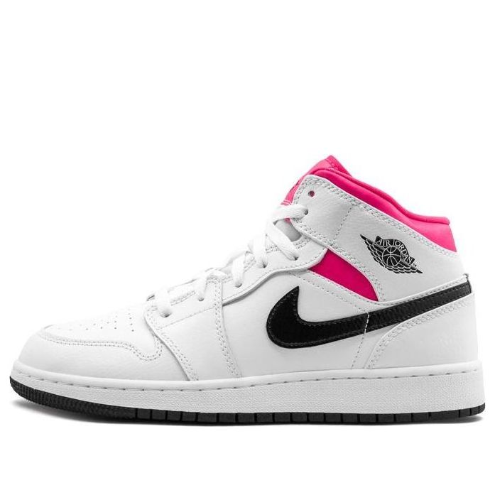 Air Jordan 1 Retro Mid White Black Hyper Pink