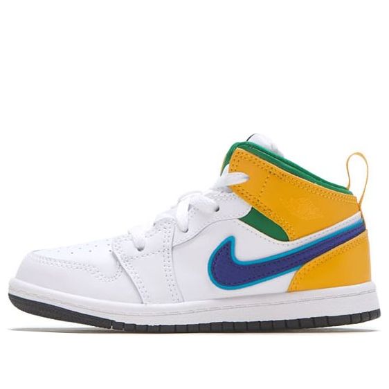 Air Jordan 1 Mid White Court Purple Teal