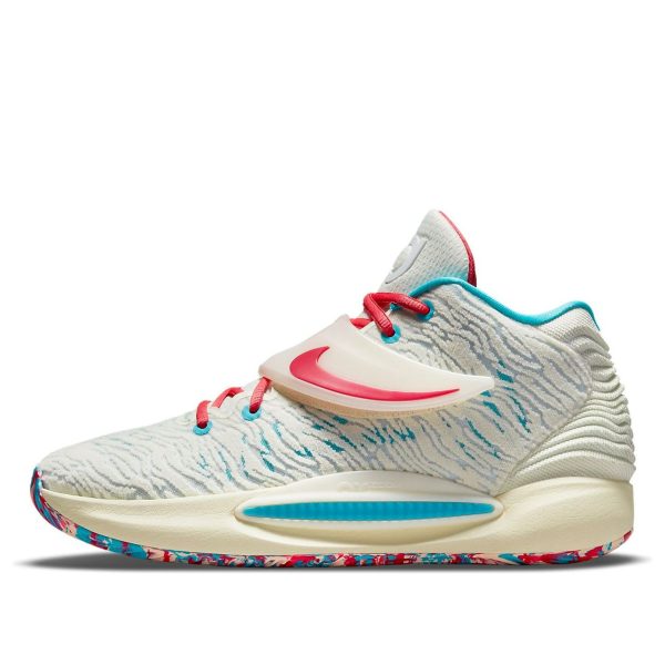 Nike KD 14 EP White Aqua Blue Multi-Color