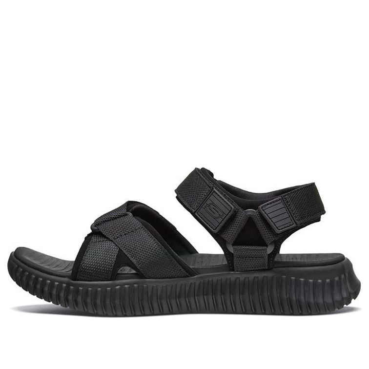 Skechers Elite Flex Velcro Sports Black Sandals