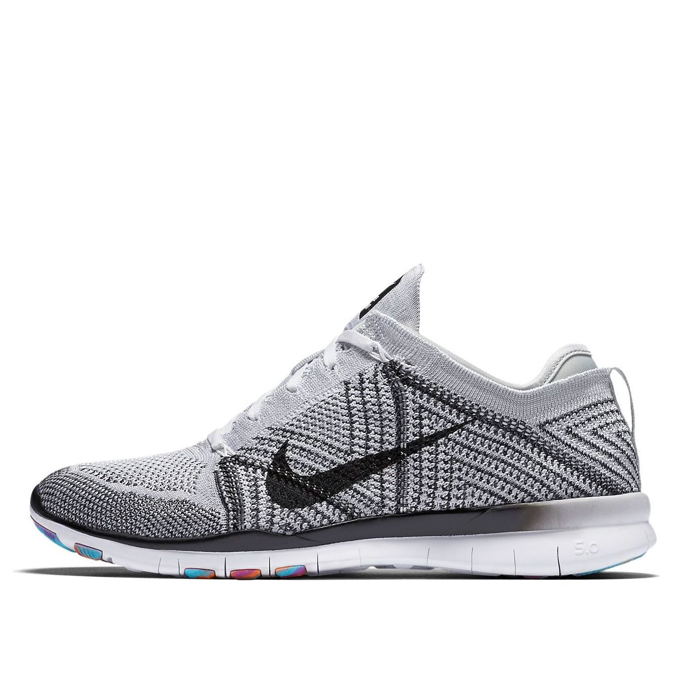 Nike Free TR Trainer Flyknit Low-Top Running Shoes Black/White/Gray