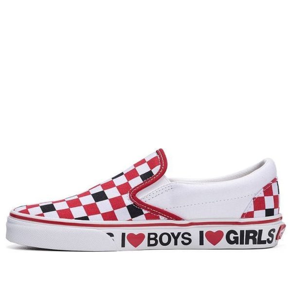 Vans Slip-On I Heart White Red