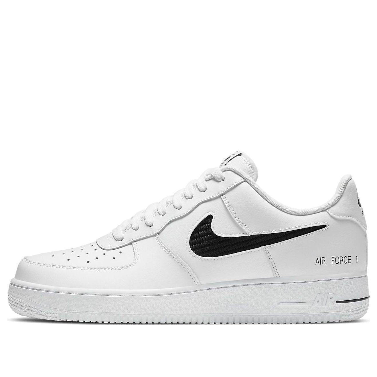 Nike Air Force 1 07 LV8 Cut Out Swoosh - White Black