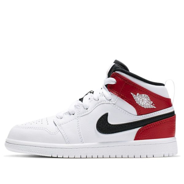 Air Jordan 1 Mid White Black Gym Red