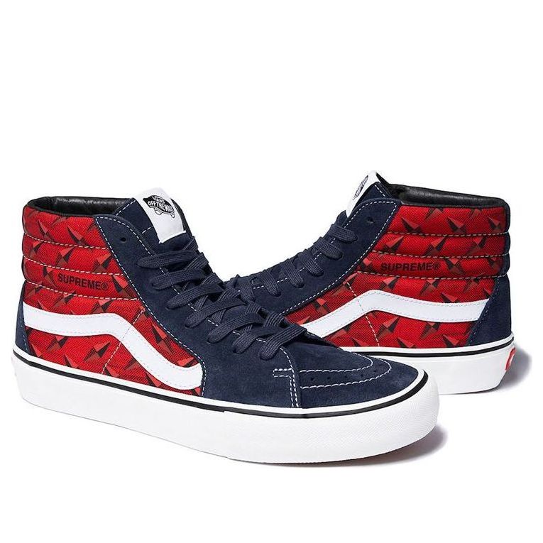 Vans Supreme x SK8-HI Pro Diamond Plate Navy Red