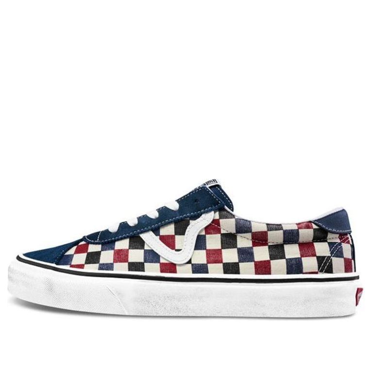 Vans Sport Blue Red Grid Unisex Blue Red