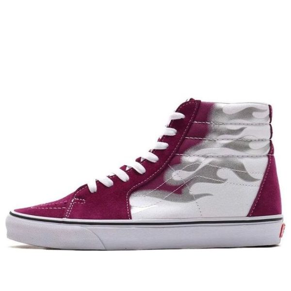 Vans Unisex Sk8-hi Flame Sneakers Purple/White