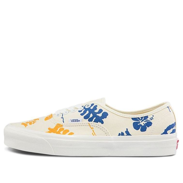 Vans Authentic 44 DX Low Tops Casual Skateboarding Shoes White Multi-Color Printing Unisex White Blue Yellow