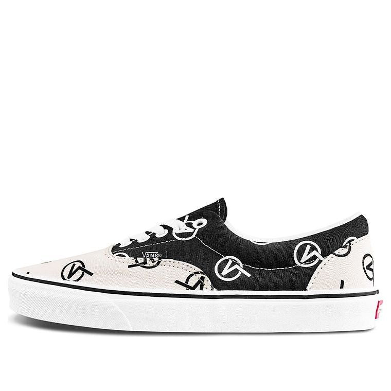 Vans Era Full Print Retro Casual Skate Shoes Unisex Black Beige Black White