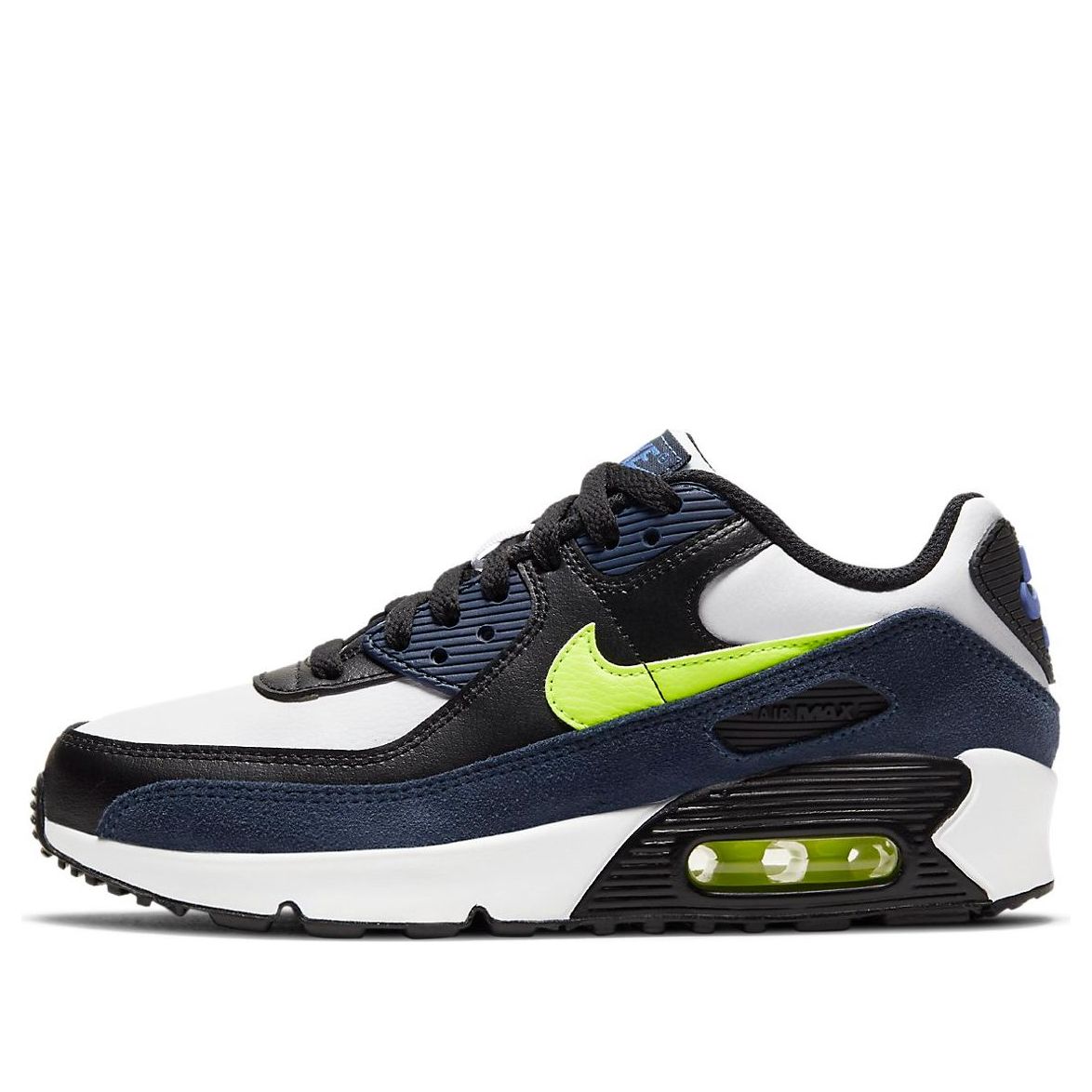 main-square_dbeb690f-c830-4642-b66a-fdec2e99d093.jpg Nike Air Max 90 Leather Midnight Navy Volt