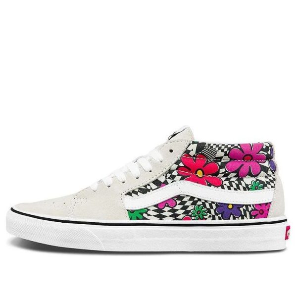 Vans SK8-Mid Flower Plaid White/Grey