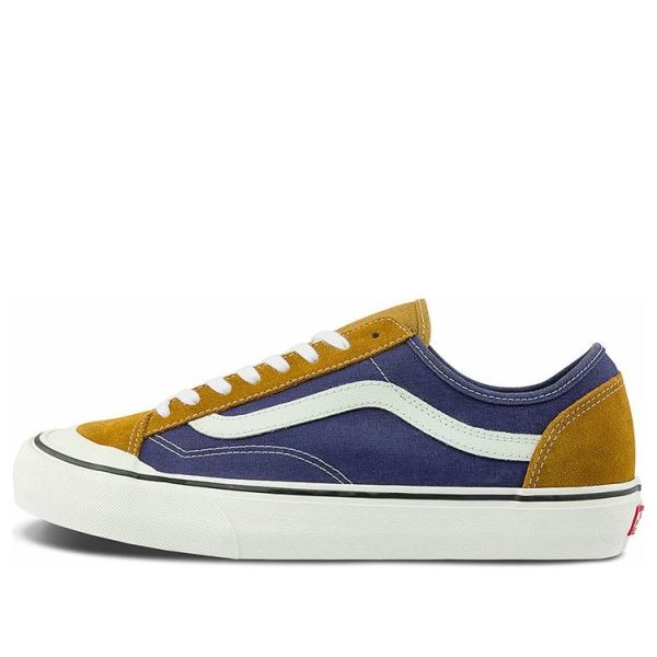 Vans Style 36 Splicing Contrasting Colors Low Tops Casual Skateboarding Shoes Unisex Navy Blue Yellow