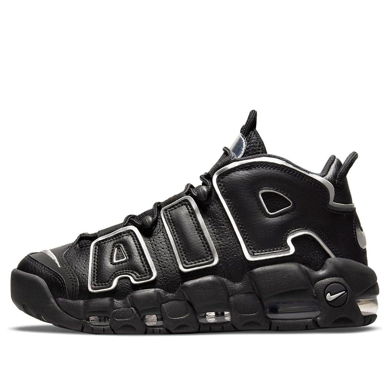 Nike Air More Uptempo Black Metallic Silver