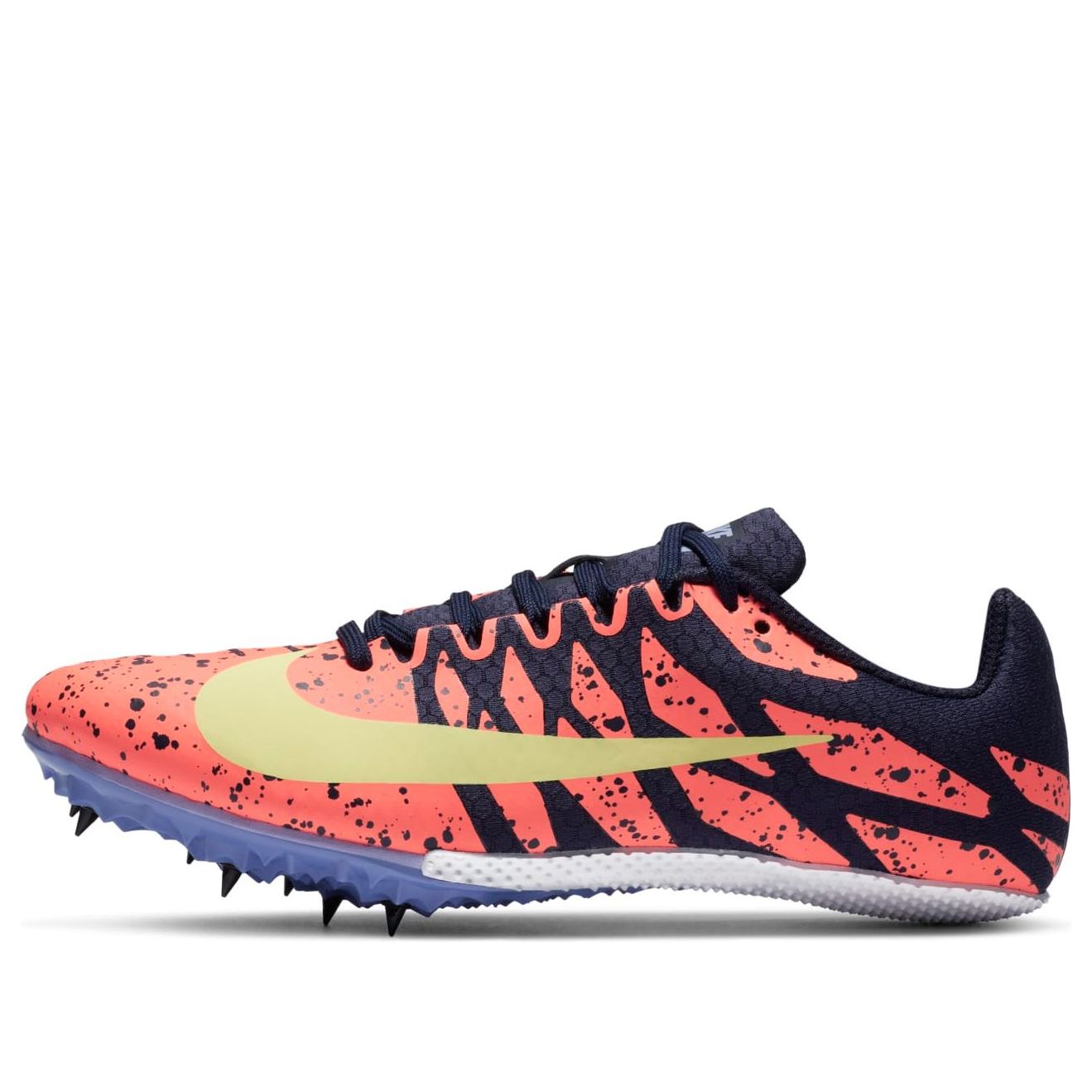 Nike Air Zoom Rival S 9 Spikes Paint Splatter Bright Mango Zitron
