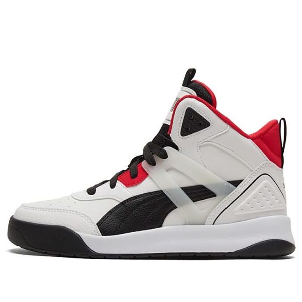 PUMA Backcourt Mid White Black Red