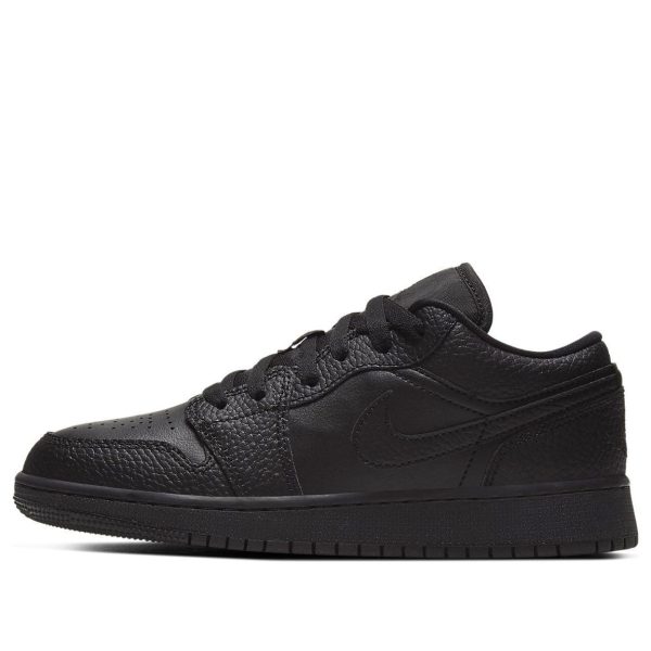 Air Jordan 1 Low Black Tumbled Leather