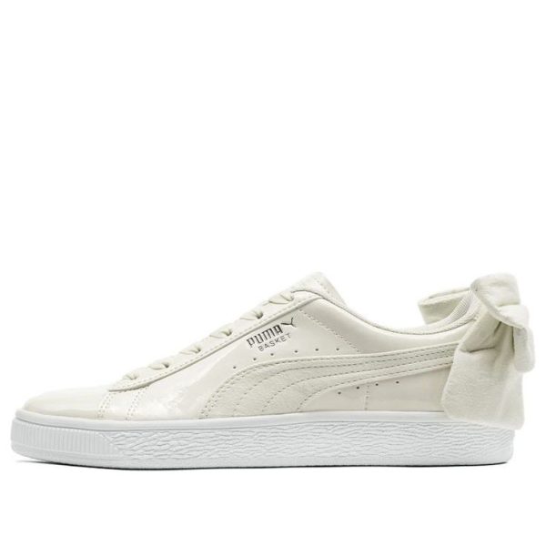 PUMA Basket Suede Bow Leisure Board Shoes Creamy/White