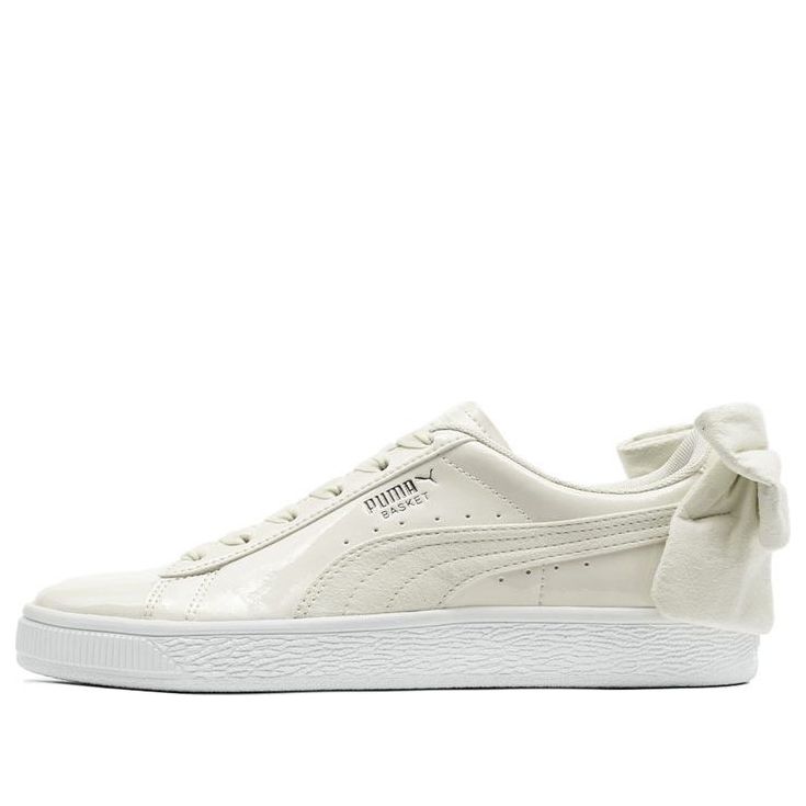 PUMA Basket Suede Bow Leisure Board Shoes Creamy/White