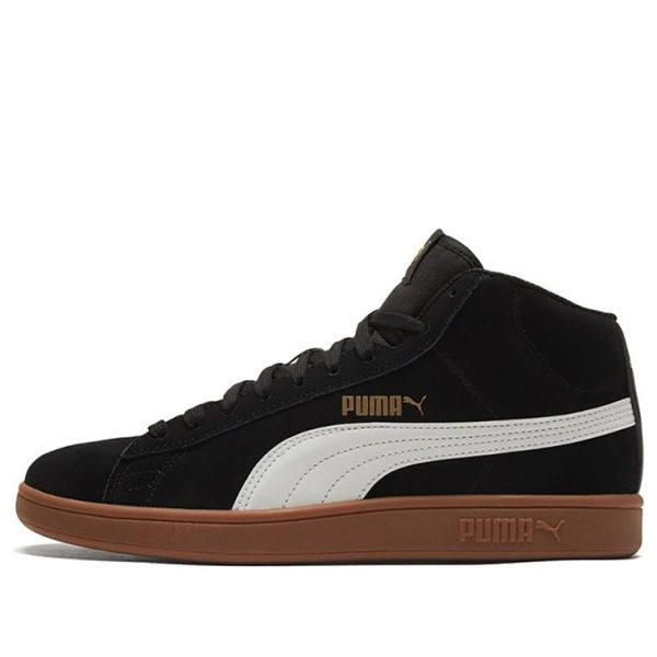 PUMA Smash V2 Mid Black White Brown
