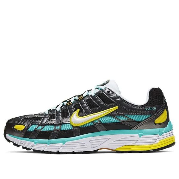 Nike P-6000 Black Teal Yellow  Aurora